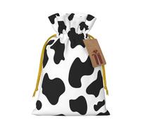 Black & White leopard print Drawstring Gift Bag for Wedding Party Birthday Unique Present Bag Reusable Canvas Bag,1 Piece M