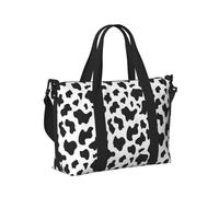 Black & White Leopard Print Women Men Travel Hand Bag for Foldable Portable Tote for Weekend Trips Travel