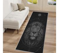Black White Lion Hallway Runner Rug 80x200 cm Long Washable, Mysticism Constellation Carpet Runner Rugs Non Slip, Kitchen Entryway Hall Bedroom Decor, Soft Low Pile DVe82