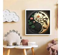Black White Lotus Jigsaw Puzzle 200 Pieces 28x28cm/11x11inch, Difficult jigsaw puzzles for Adults 200, Beautiful Art work, Great Festive Puzzle Gift for Men/Women