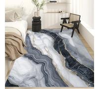 Black White Marble Floor Mat 50x80 cm, Modern Art Rugs for Living Room Bedroom, Washable Non Slip Area Rugs, Pattern Small Carpet, Home Decor C&J36