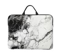 Black White Marble Print 14in Laptop Case Sleeve Lightweight Waterproof Notebook Cover Computer Bag Accessory