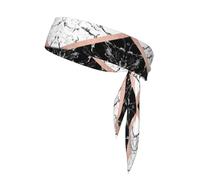 Black White Marble Print Head Tie Headbands, Ninja Karate Tie, Athletic Sweatbands,Sweat Wicking Workout Head Band