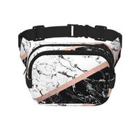 Black White Marble Square Double-Layer Waist Bag Chest Bag Crossbody Bag Running Travel Hiking Waist Bag