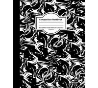 Black & White Marble Wide Ruled Composition Notebook: Classic composition book for Students, Teachers, Writers | Lightly lined Pages