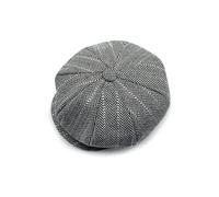 (Black White) Men Flat Hat Newsboy Caps Tweed Cabbie Peaky Blinders Baker Boy Hat