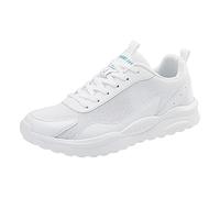 Black/White Mens Trainers Lightweight Road Running Shoes Mens Sneakers Casual Shoes Outdoor Soft Thick Sole Sports Shoes, White1, 11 UK
