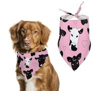 Black White Milk Cow Dog Bandana Washable & Adjustable Triangle Scarf, Breathable Pet Scarf for Small Medium Large Pets, Cute Fashion Pet Accessory