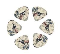 Black White Milk Cow Guitar Pick 12 picks Fashion Personalized Bass Pick Durable Electric Guitar Plectrums Instrument Accessories for Ukulele Electric Guitar Bass