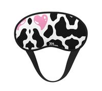 Black White Milk Cow Print Blindfold Sleep Mask, 100% Block Light Eye Sleep Shade Cover Eye Masks with Adjustable Strap