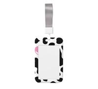 Black White Milk Cow Print Detachable Neck Lanyardbadge Holder Card Name Protector Cover with Lanyard Strap
