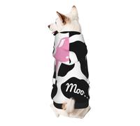 Black White Milk Cow Print Dog Hoodie Sweatshirt For Small Dogs, Warm, Soft And Breathable Pet Clothes, Easy To Wear Jumper For Winter And Fall Warm