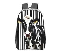 Black White Milk Cow Print School Transparent Backpack Pvc Clear Bag Daily Necessities Work Travel Boys Girls
