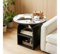 Black white Minimalist Living Room Sofa Side Table, Modern coffee Tables For Living Room, mid Century farmhouse Coffee Table, unique Storage Tables, for Various Scenes.