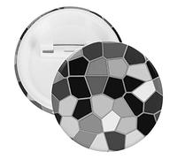 Black White Modern Mosaic Abstract Geometric Backdrop Textiles 1 PC Round Tinplate Badge, Badge Lapel Tie Pin, Lightweight Button Badge for Women Men Office Worker Teacher Student Decor