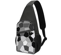 Black White Modern Mosaic Abstract Geometric Backdrop Textiles Adjustable Fanny Waist Pack Pouch, Crossbody Durable Runners Bag Wallet for Sports Cycling Gym Hiking Fitness Women Men