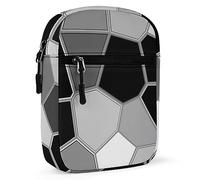 Black White Modern Mosaic Abstract Geometric Backdrop Textiles Adjustable Fanny Waist Pack Pouch, Waterproof Crossbody Runners Bag Wallet for Gym Hiking Fitness Women Men 6.1 x 2.2 x 7.9 inch