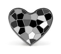 Black White Modern Mosaic Abstract Geometric Backdrop Textiles Heart Badge Smooth Surface Lapel Tie Pin, Lightweight Badge for Women Men Office Worker Nurse Teacher Student Shirts Backpack