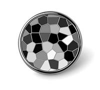 Black White Modern Mosaic Abstract Geometric Backdrop Textiles Round Badge Smooth Surface Lapel Tie Pin, Lightweight Badge for Women Men Office Worker Nurse Teacher Student Shirts Backpack