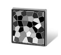 Black White Modern Mosaic Abstract Geometric Backdrop Textiles Square Badge Smooth Surface Lapel Tie Pin, Lightweight Badge for Women Men Office Worker Nurse Teacher Student Shirts Backpack