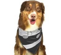 Black White Music Dog Bandanas Adjustable Kerchief Triangle Bibs Scarf Washable Soft Pet Bandanas for Medium Large Puppy Cats Pet Costume Accessories Decoration