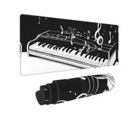 Black White Music Note Gaming Mousepad Large Waterproof Non-Slip Desk Mat for Home Office Work Computer, Keyboard Pad Work from Home Essentials - 80x30cm