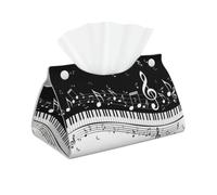 Black White Music Note High-grade Elegant Faux Leather Throw Cover