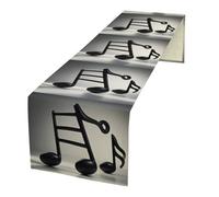 Black White Music Note Linen Table Runner 72 Inches Long Farmhouse Table Runners Dining Table Dresser Runner Scarves Tabletop Decoration for Kitchen Home Party Holiday