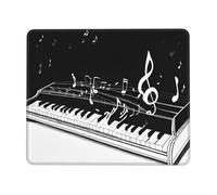 (Black White Music Note) Printed Mousepad 7.9 x 9.5 in, Waterproof Non-Slip Mouse-Pad Rubber Base for Laptop Desktop Mat for Home Office Desk Decor