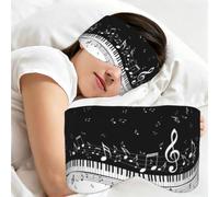 Black White Music Note, Sleep Mask for Home Travel, Full Eye Covers Light Blocking Eye Mask Sleep Eye and Ear Muffs