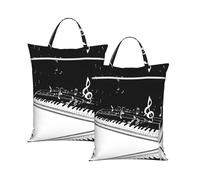Black White Music Note Travel Laundry Bag with All-Over Print,Water-Resistant Twill Fabric,Smooth Zipper, Top Carry Handle,Hanging Loop,Large 58x46cm