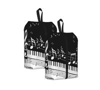 Black White Music Note, Travel Shoe Bags 2 Pack, Waterproof Shoe Storage Bags, Shoe Organizer for Travel and Home
