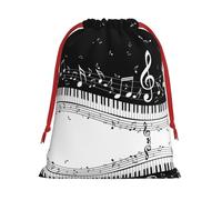 Black White Music Note Ultra Soft Velvet Gift Bag, Comfortable To The Touch, Reusable