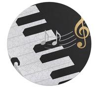 Black White Music Personalized Jigsaw Puzzles, 195Pcs Custom Wooden Jigsaw Puzzle Round Puzzle Gift Adult