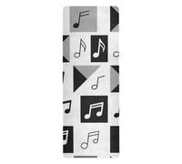 Black White Music Signs yoga mat with carrier bag for floor printed, non slip, non slip yoga towel with carrying bag tapete para ejercicio 71x26 inches