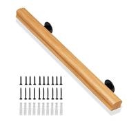Black & White Natural Wood Handrail for Stairs - SlipResistant Indoor/Outdoor Handgrip for Veranda & Terrace WallMounted Stair Railing (30cm)