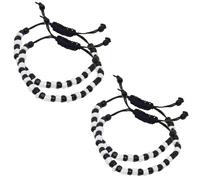 Black & White Nazariya for Baby Girls & Baby Boys (2 Pair) - Adjustable Size Cotton Thread Black Evil Eye Nazar Bracelet for Hands & Foot for New Born Babies by Co Creative