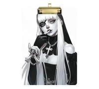 Black White Nun A4 ECG clipboard Acrylic Cute for First Year Teacher Must Haves Size 9 x 12