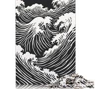 Black White Ocean Vintage Jigsaw Puzzles 1000 Pieces for Adults Wooden Puzzles Brain Exercise Challenge Game Entertainment Gifts Teenagers Family Activity 1000pcs (75x50cm)