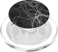 Black White Organic Roots - Abstract Generative Tree PopSockets PopGrip for MagSafe