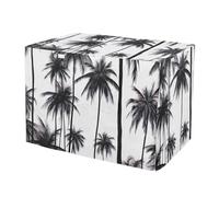 Black White Palm Trees White Dog Crate Cover UV-Resistant Crate Cover with Mesh Windows, Reduces Barking Medium