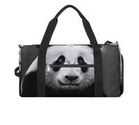 Black White Panda Gym Bag Travel Duffel Bags for Men Women Large Weekender Bags Carry On Overnight Duffle Bag with Shoe Compartment for Workout, style, One Size
