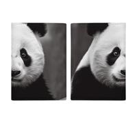 Black White Panda Travel Passport Holder with Credit Card Slots And Boarding Pass Slot Passport Book Holder for Passports Credit Cards Boarding Passes