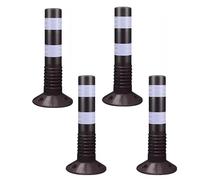 Black White Parking Road Cones 18 28 Inch, Commercial Reflective Safety Barricade Delineator Post for Street Driveway Sidewalk Garage Outdoor Front Door Patio Garden(4 Pack,H 45cm/17.7in)