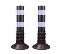 Black White Parking Road Cones 18 28 Inch, Commercial Reflective Safety Barricade Delineator Post for Street Driveway Sidewalk Garage Outdoor Front Door Patio Garden(2 Pack,H 45cm/17.7in)