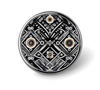 Black White Pattern Button Pin,Design Your Own Personalized Pin Back Button Badges Exquisite Round Badge Travel Brooch Metal Decorative Pins for Hat Clothes Backpack