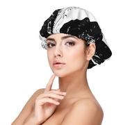 Black White Piano Key Music Note,Adjustable Silk Hair Wrap Adult's Satin Sleeping Cap Hair Women's Elastic Sleep Bonnet