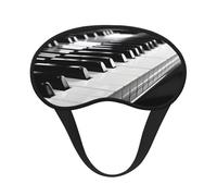 Black White Piano Keyboard Eye Mask for Sleeping Soft Satin Sleep Shade Cover Blindfold with Elastic Strap Travel Nap Blackout Eye Shade Cover for Women Men