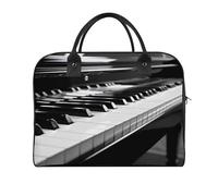 Black White Piano Keyboard Laptop Tote Bag Casual Travel Handbag Multi Pocket Shoulder Bags for Work Travel