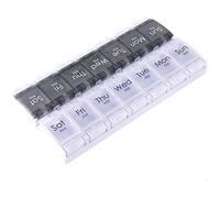Black & White - Pill Box 7 Day with 14 Compartments Two Times Bounce Open Pill Dispensers Reminder for Vitamins Fish Oils Supplements Medication